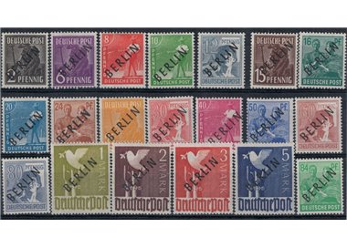 BERLINO 1948 Francobolli della Zona AIS soprast. in nero 20v MH* ©