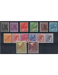 BERLINO 1949 Francobolli della Zona AIS soprast. in rosso 14v MNH** ©