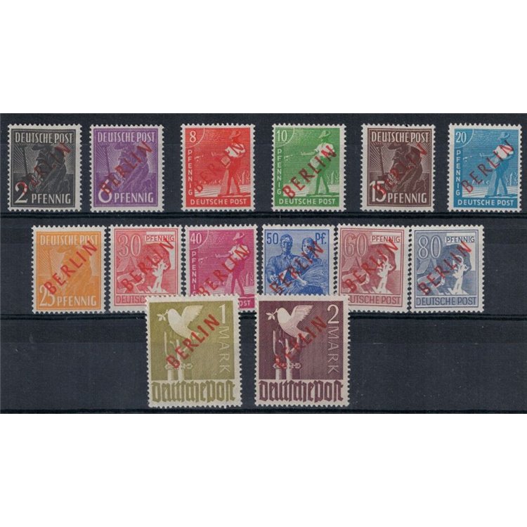 BERLIN 1949 AIS Zone stamps overprinted in red 14v MNH** ©