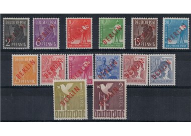 BERLIN 1949 AIS Zone stamps overprinted in red 14v MNH** ©