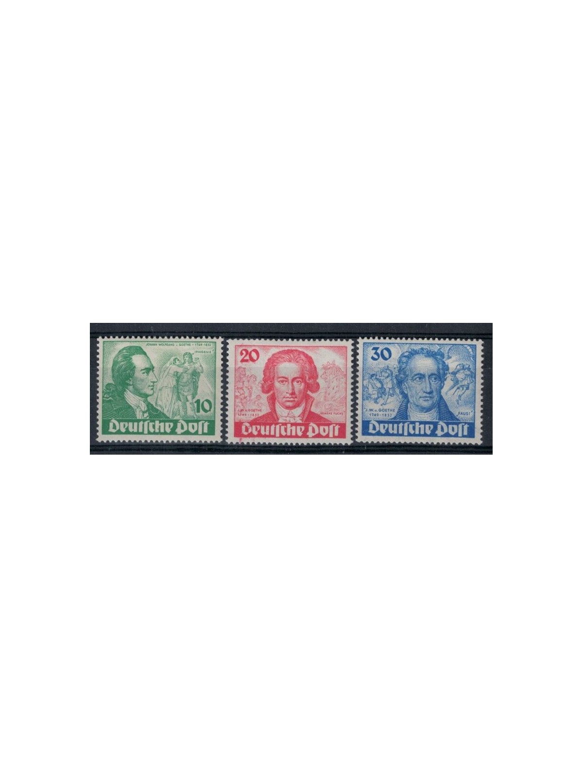 BERLIN 1949 Goethe bicentenary 3v MH*