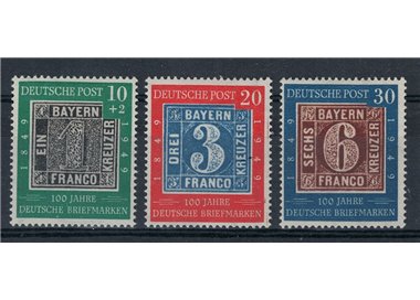 GERMANIA BRD 1949 Centenario del francobollo 3v MH*