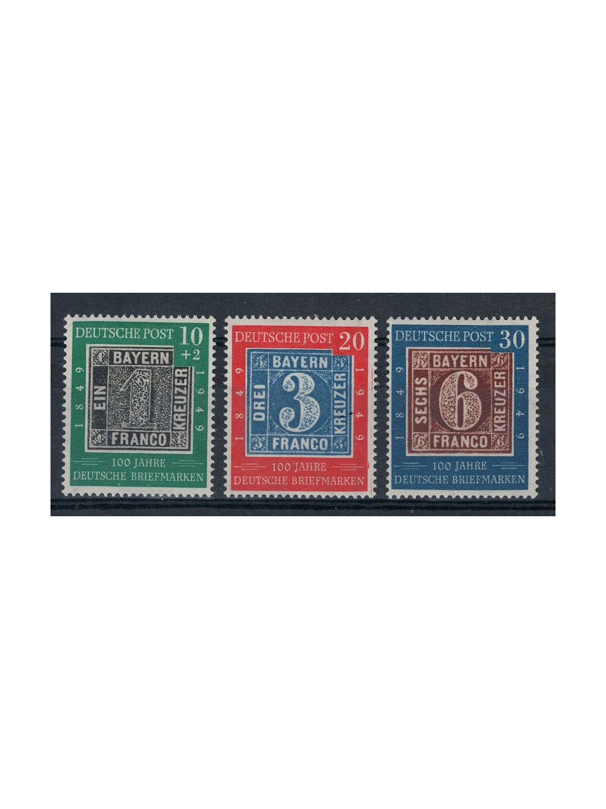 GERMANY BRD 1949 Centenary of the stamp 3v MH*