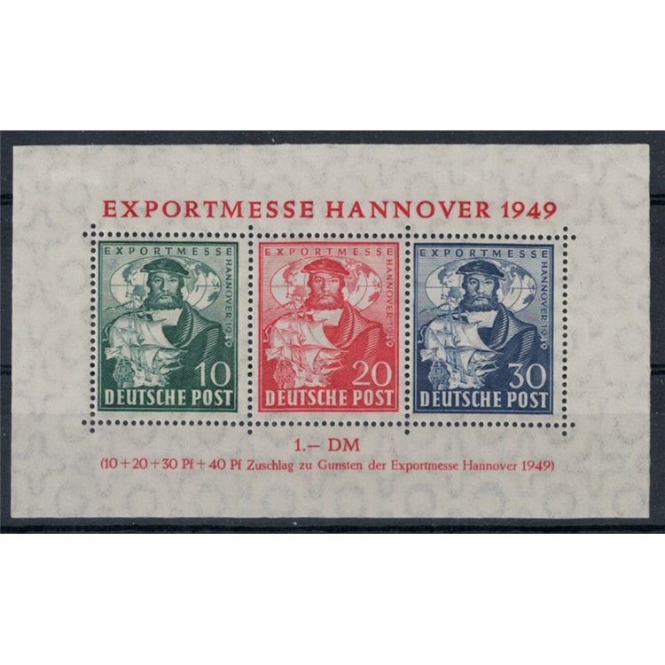 GERMANIA BIZONA 1949 Fiera di Hannover BF MH*