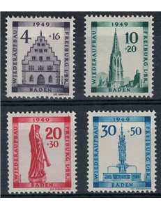 BADEN (OCC. FRANCESE) 1949 Pro Friburgo 4v MH*