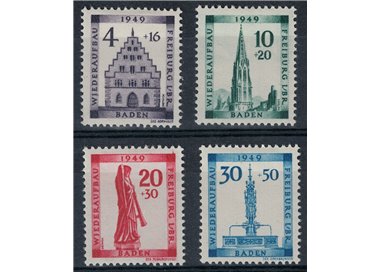 BADEN (FRENCH OCCUPATION) 1949 Pro Freiburg 4v MH*