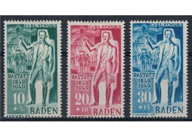 BADEN (FRENCH OCCUPATION) 1949 Revolutionary uprisings 3v MH*
