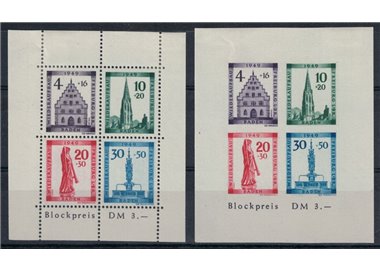 BADEN (FRENCH OCCUPATION) 1949 Pro Freiburg 2 s/s MH*