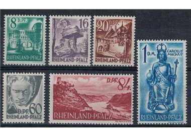 RHINELAND-PALATINATE (FRENCH OCCUPATION) 1948 Views 6v MNH**