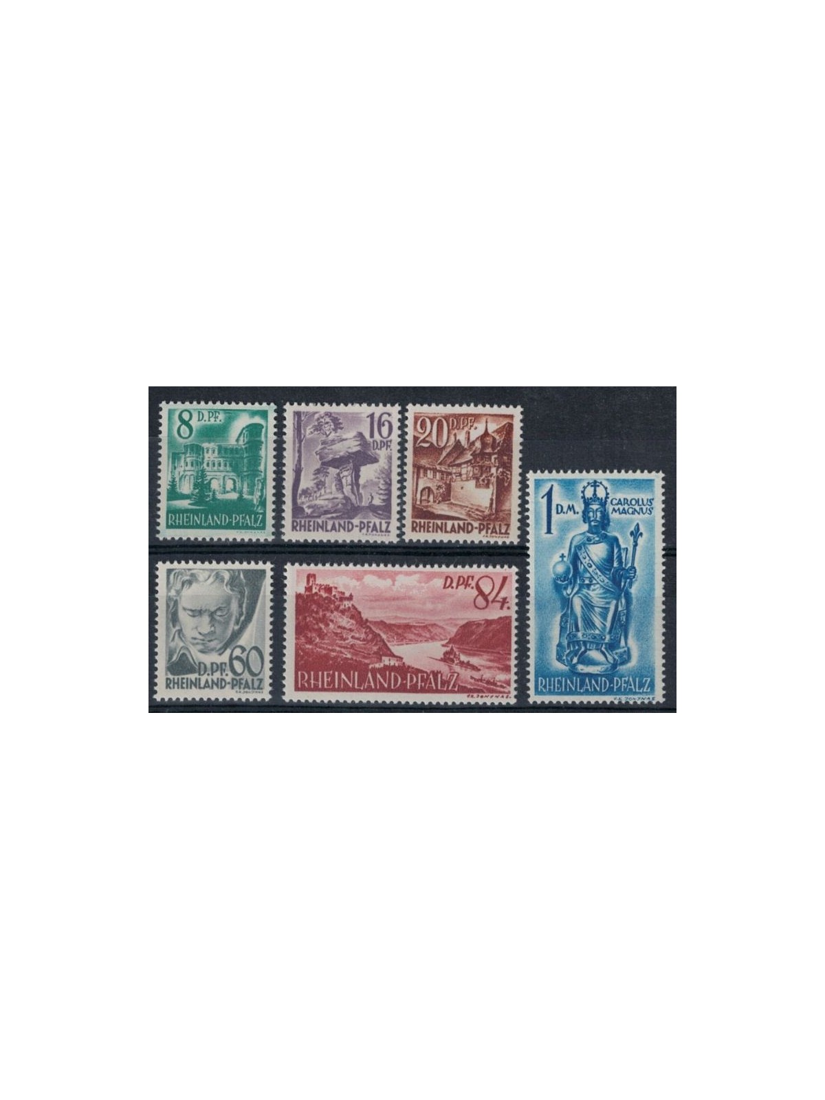RHINELAND-PALATINATE (FRENCH OCCUPATION) 1948 Views 6v MNH**