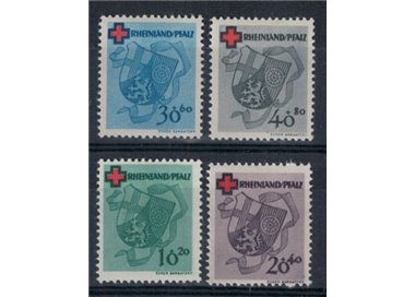 RHINELAND-PALATINATE (FRENCH OCCUPATION) 1949 Red Cross 4v MH*