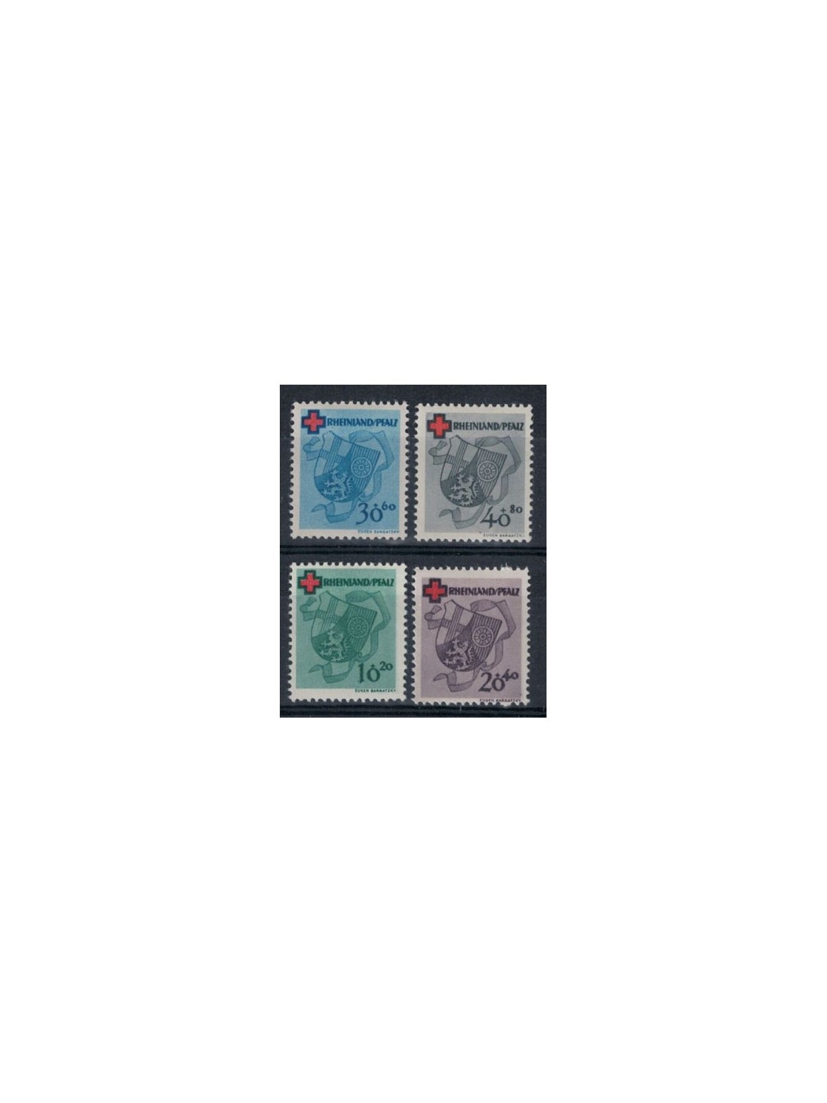 RHINELAND-PALATINATE (FRENCH OCCUPATION) 1949 Red Cross 4v MH*