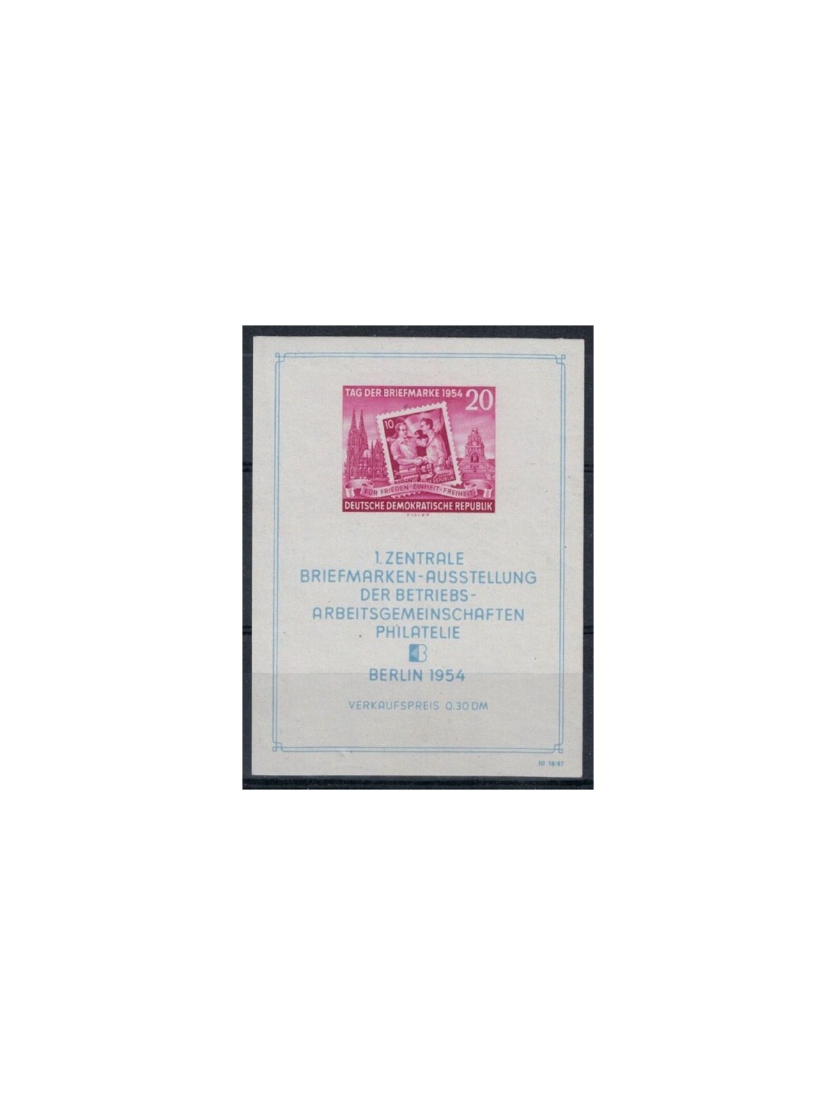 GERMANY GDR 1954 Stamp Day 1F MNH**