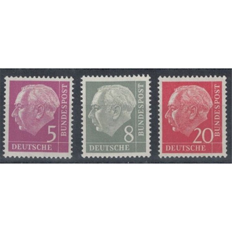 GERMANIA BRD 1954 Theodor Heuss 3v MNH**