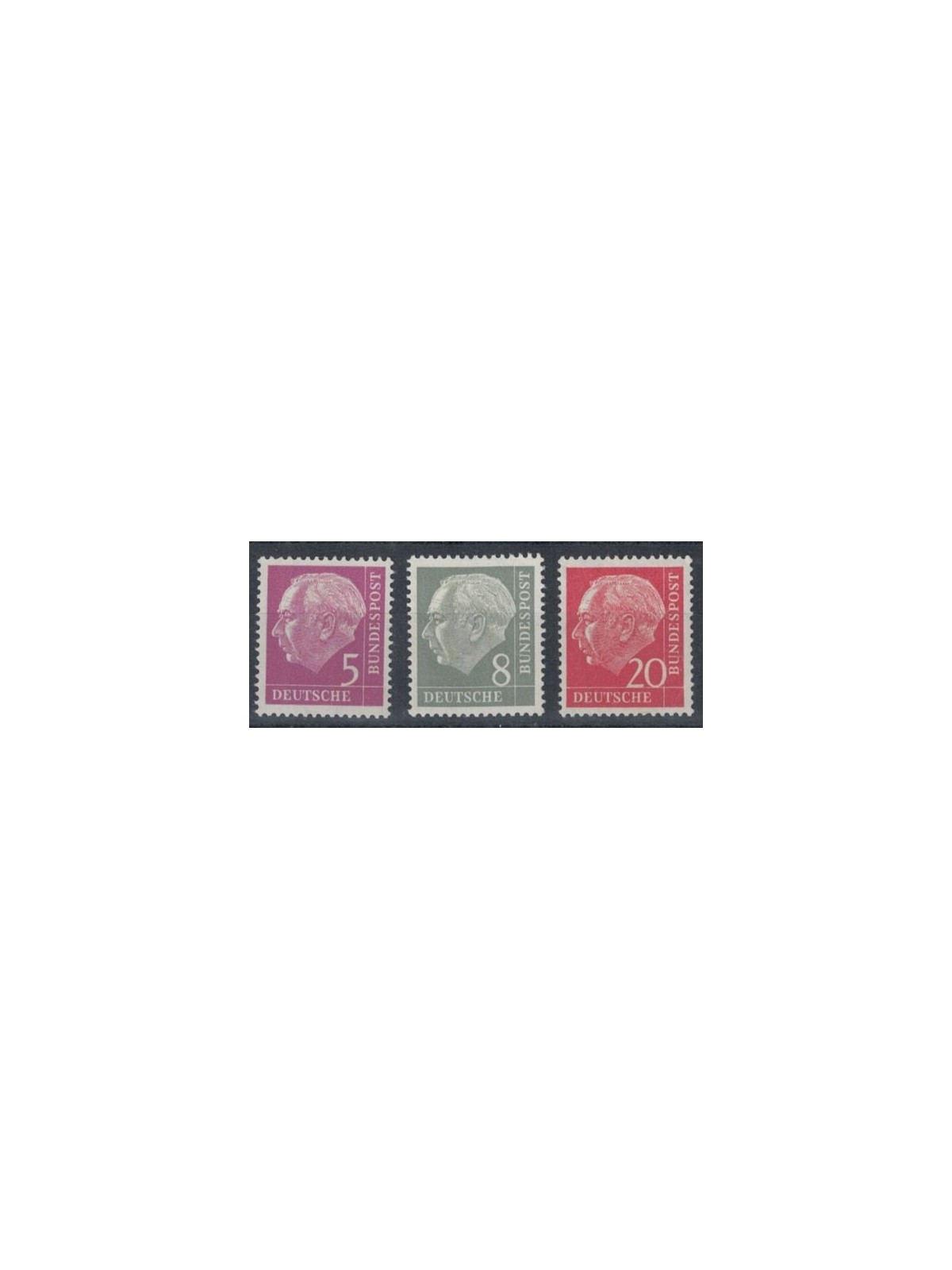 GERMANY BRD 1954 Theodor Heuss 3v MNH**
