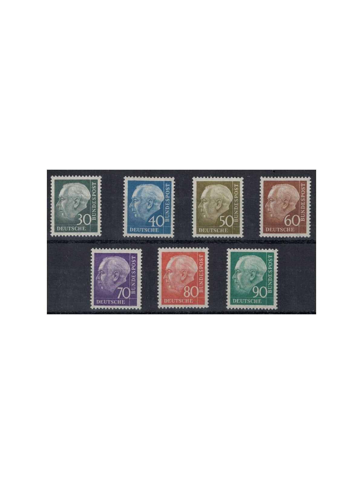 GERMANY FRG 1956-57 Theodor Heuss 7v MNH**