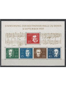 GERMANY FRG 1959 Beethoven Halle 1 s/s MNH**
