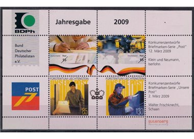 GERMANY BRD 2009 The Post Office - Joint issue with Liechtenstein, grouped