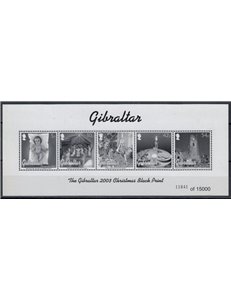 GIBILTERRA 2003 Natale - Prova in bianco e nero MNH**