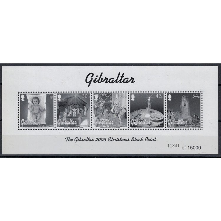 GIBILTERRA 2003 Natale - Prova in bianco e nero MNH**