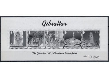 GIBRALTAR 2003 Christmas - Black and white proof MNH**