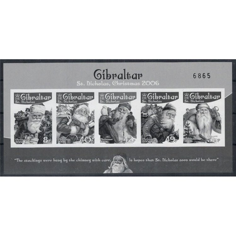 GIBRALTAR 2006 Christmas - Numbered black and white trial MNH**