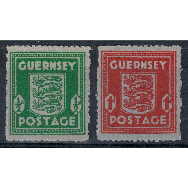 GUERNSEY 1942 GERMAN OCC. Island coat of arms 2v MNH**