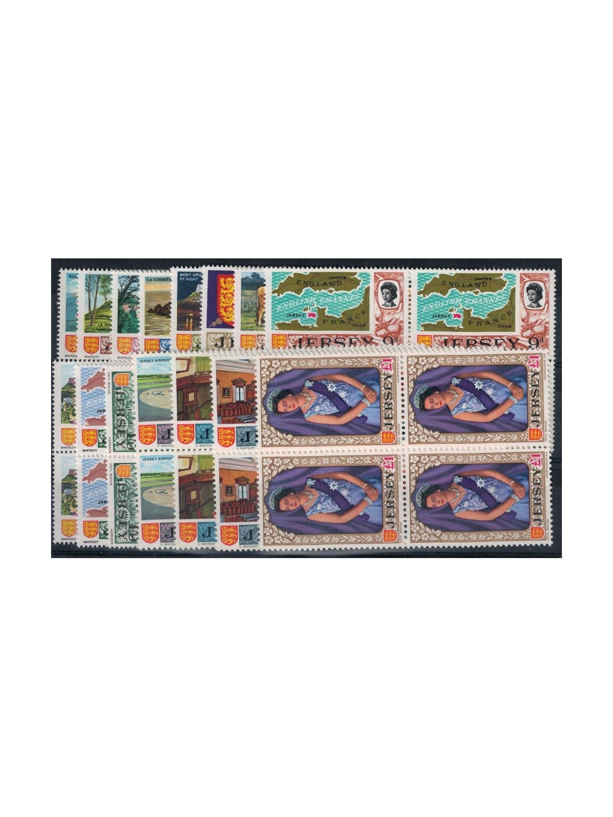 JERSEY 1969 Elisabetta II e soggetti diversi (in quartina) 15v MNH**