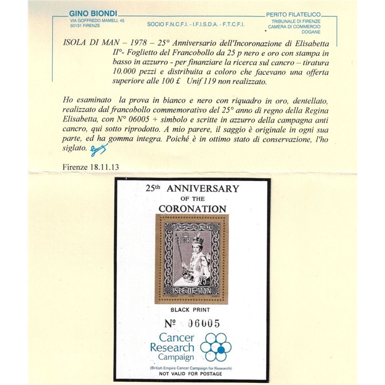 MAN 1978 Silver Jubilee, Prova in nero e oro MNH**