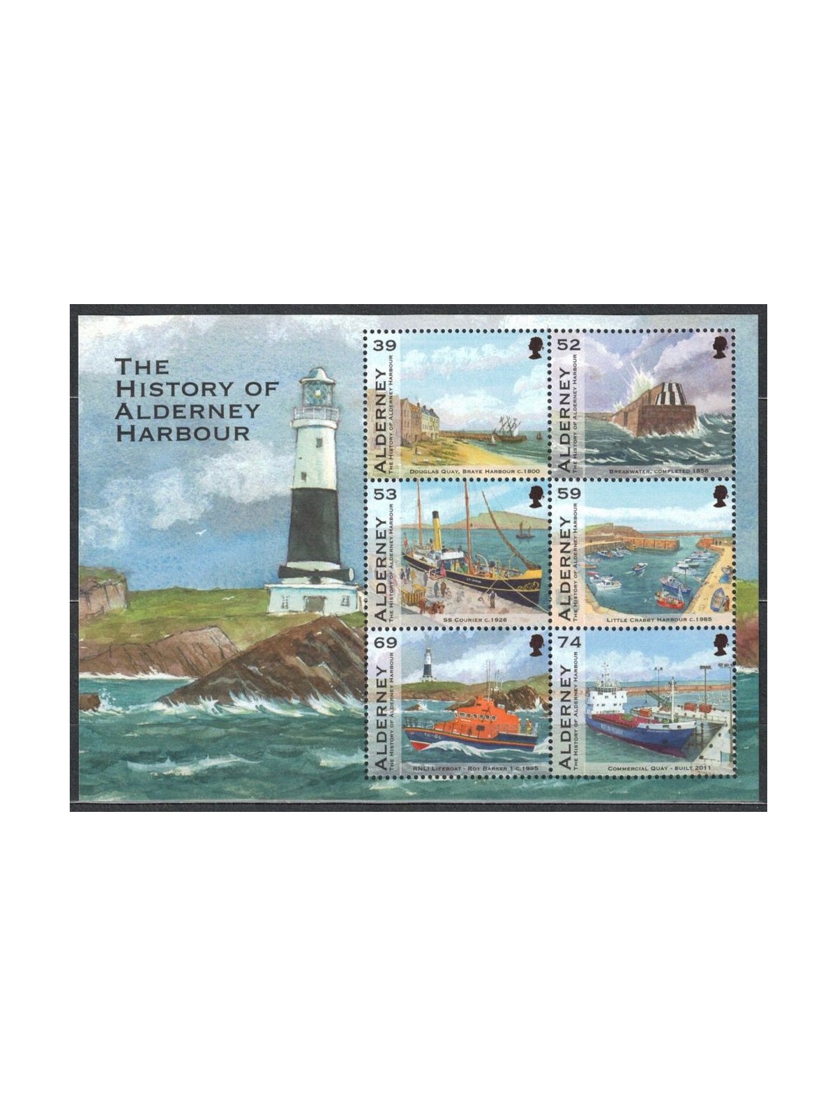 ALDERNEY 2012 History of ports 1 s/s MNH**