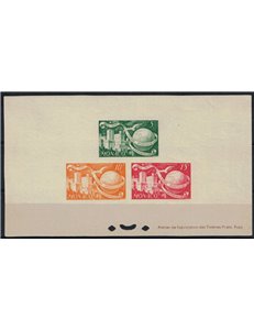 MONACO 1949 UPU anniversary imperforated 1 s/s MNH**