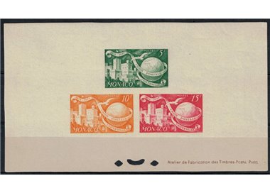 MONACO 1949 UPU anniversary imperforated 1 s/s MNH**