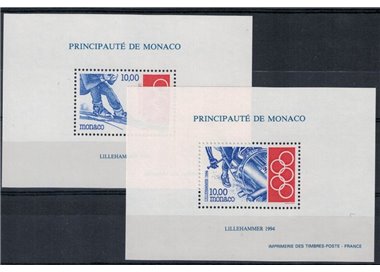 MONACO 1994 Lillehammer Olympic Games 2 s/s MNH**