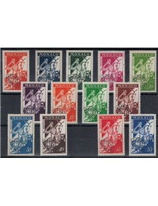 MONACO 1954-59 Pre-cancelled Cavaliere 13v MNH**