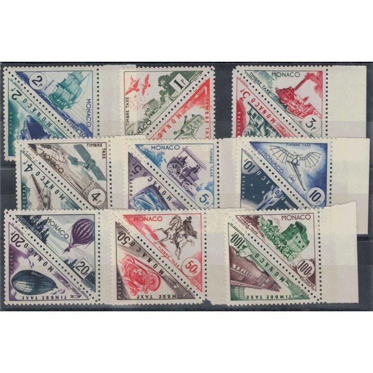 MONACO 1953 Means of transport - Tax stamps 18v MNH**