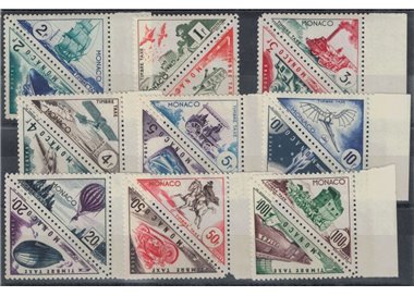 MONACO 1953 Means of transport - Tax stamps 18v MNH**