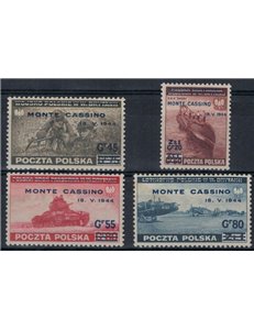 POLAND 1944 GOVERNMENT IN EXILE Monte Cassino overprint 4v MH*