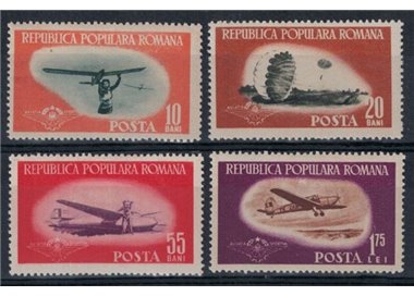 ROMANIA 1953 Aviazione sportiva 4v MH*