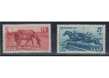 GERMANY SARRE 1949 Horse Day 2v MNH**