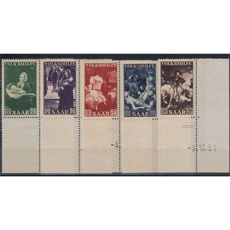 GERMANIA SARRE 1951 Pro assistenza popolare 5v MNH**