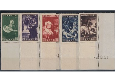 GERMANIA SARRE 1951 Pro assistenza popolare 5v MNH**