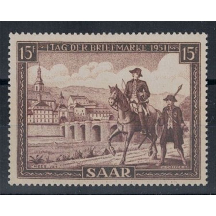 GERMANY SARRE 1951 Stamp Day 1v MNH**