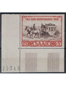 GERMANIA SARRE 1950 Giornata del francobollo - Carrozza postale 1v MNH**