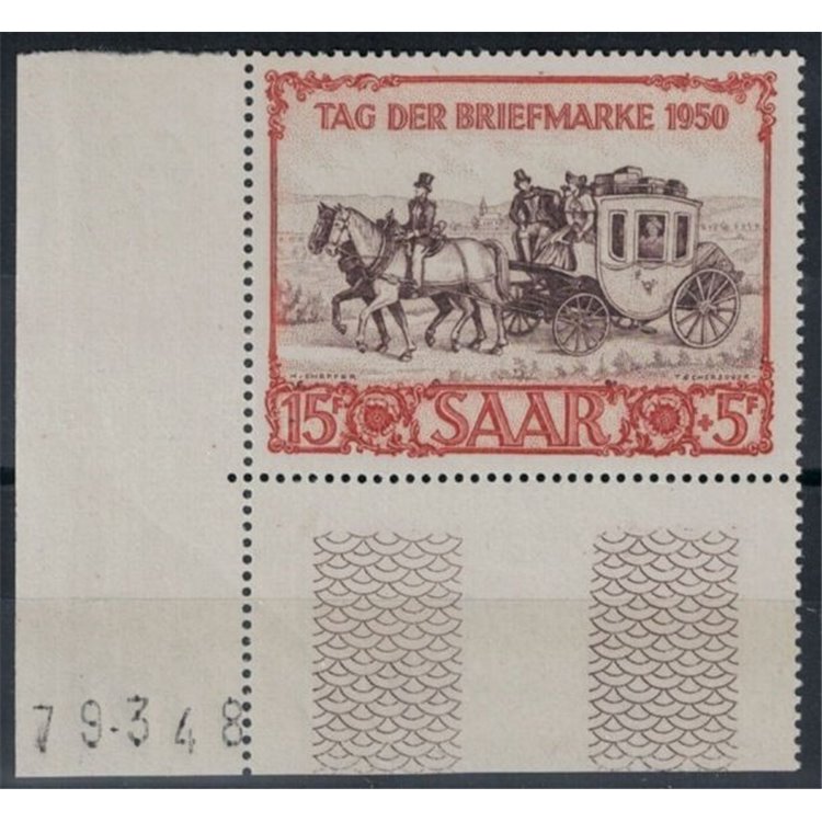 GERMANY SARRE 1950 Stamp Day - Postal Carriage 1v MNH**