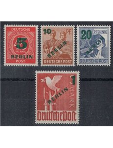 BERLINO 1949 Francobolli della Zona AIS soprast. in verde 4v MNH**
