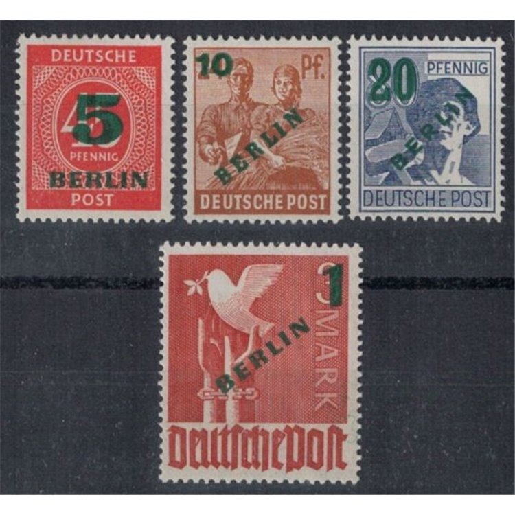 BERLINO 1949 Francobolli della Zona AIS soprast. in verde 4v MNH**