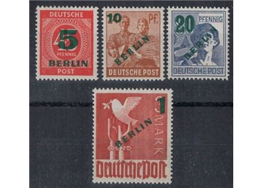 BERLIN 1949 AIS Zone stamps overprinted in green 4v MNH**