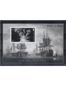 GIBRALTAR 2005 Battle of Trafalgar - Numbered black and white trial MNH**