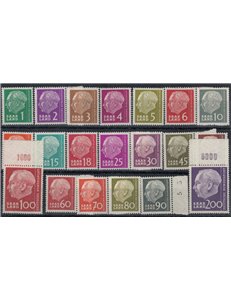 GERMANIA SARRE 1957 Effigie del presidente Heuss 20v MNH**