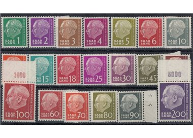 GERMANY SARRE 1957 Effigy of President Heuss 20v MNH**